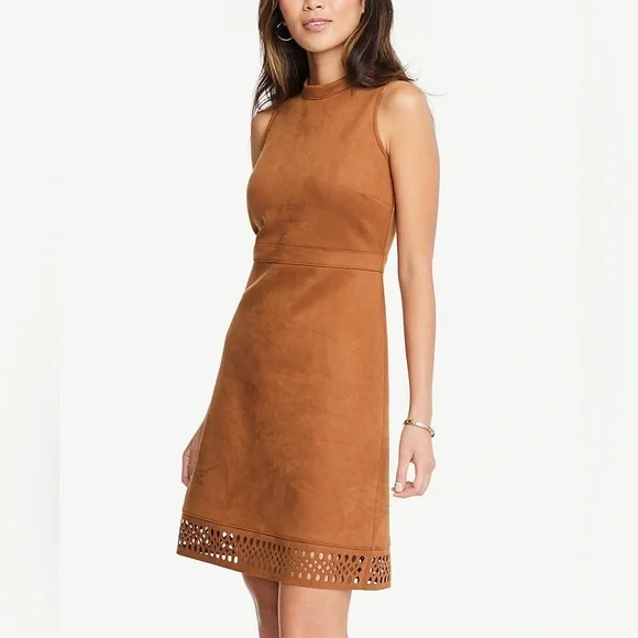 ann taylor brown suede dress Tuckernuck Buck Vegan Suede Manon Dress Beige Suede / XXL main image 0